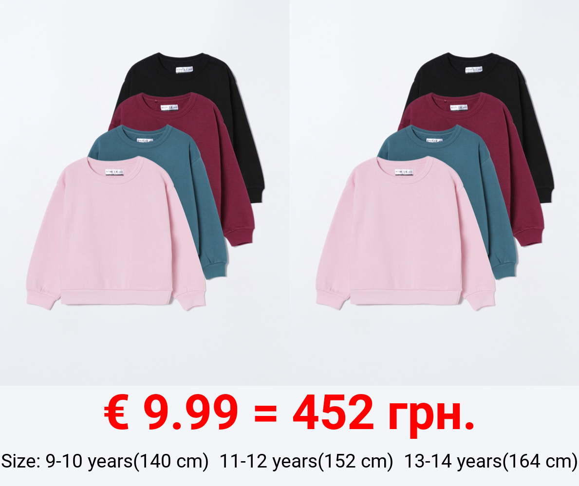 Pack of 4 basic plain sweatshirts