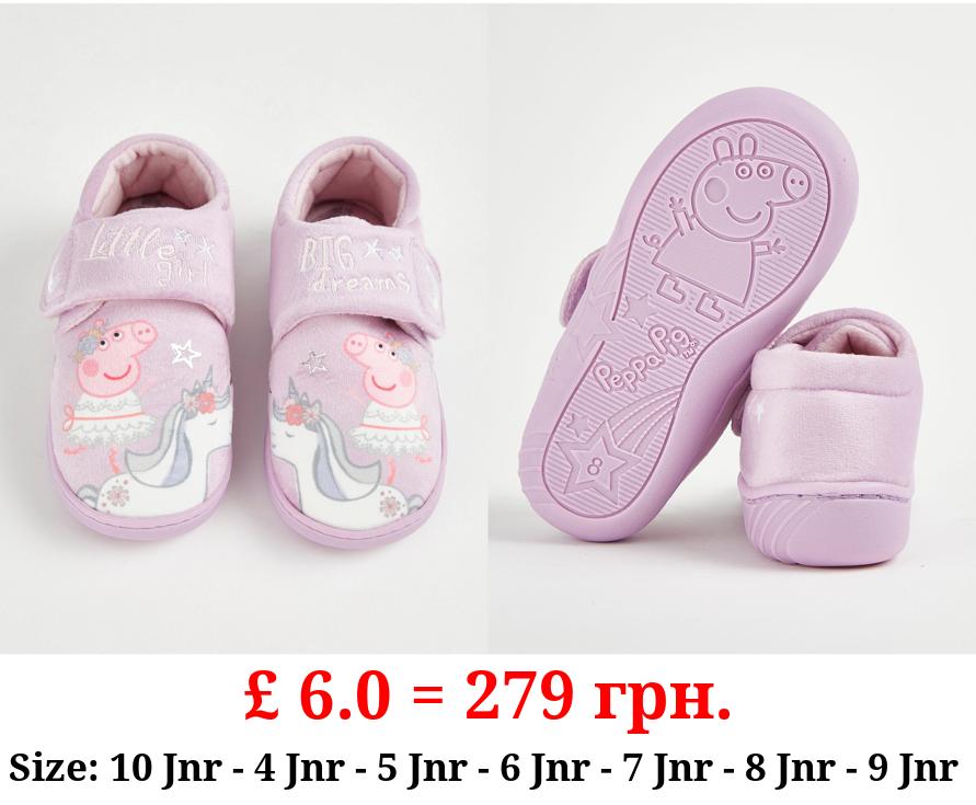 Peppa Pig Lilac Unicorn Cupsole Slippers