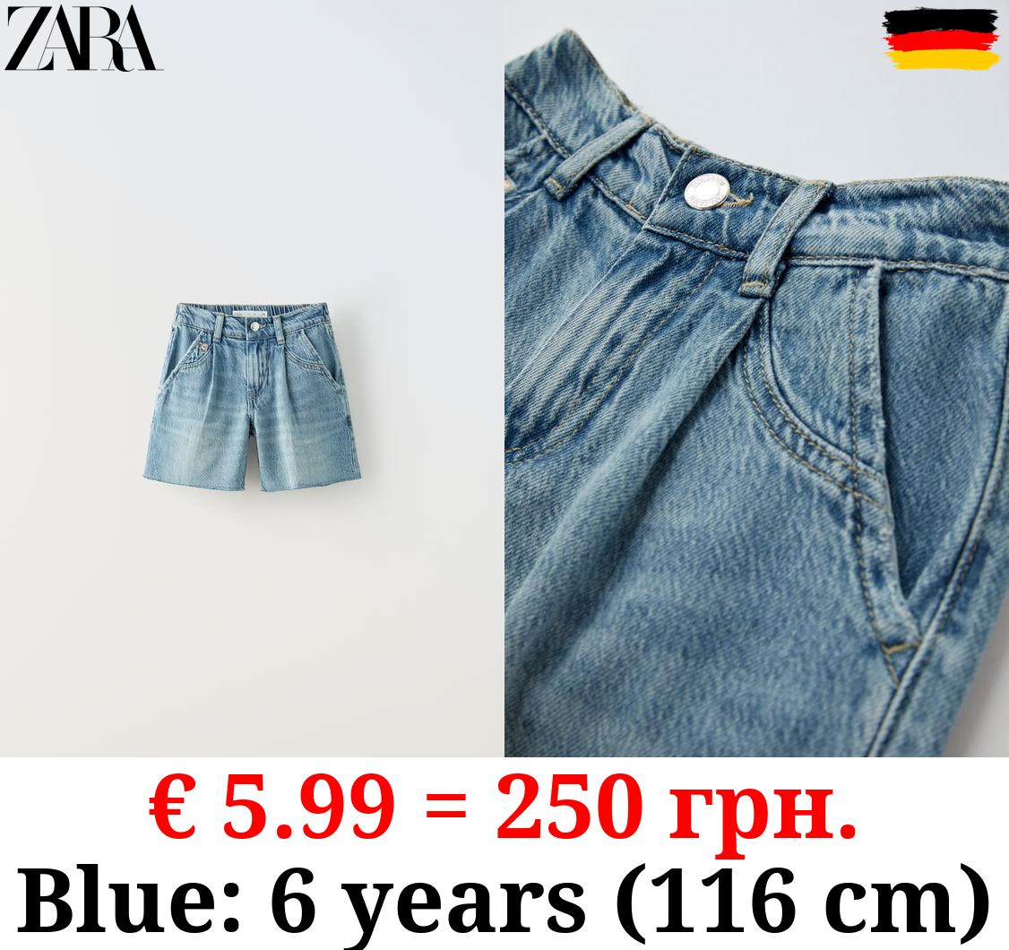 DENIM BERMUDA SHORTS WITH DARTS