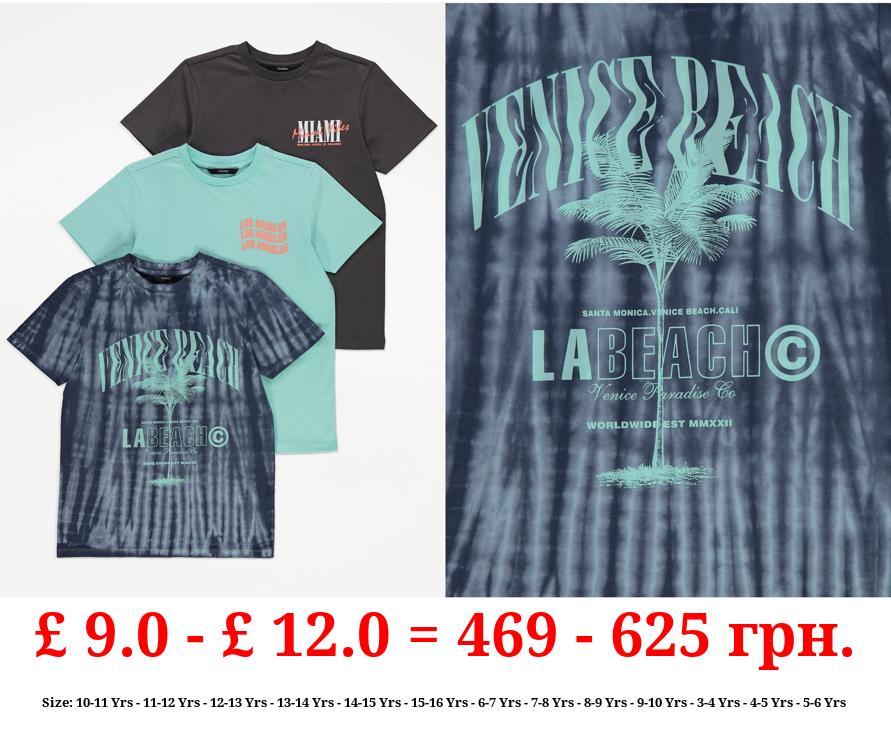 Beach Vibes Graphic T-Shirts 3 Pack