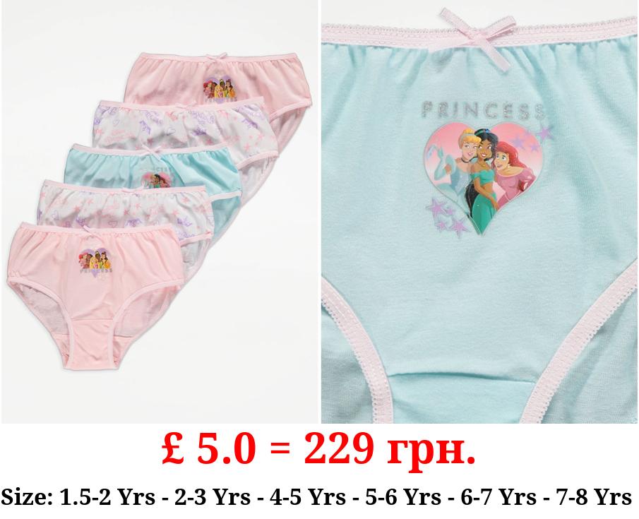 Disney Princess Character Print Briefs 5 Pack