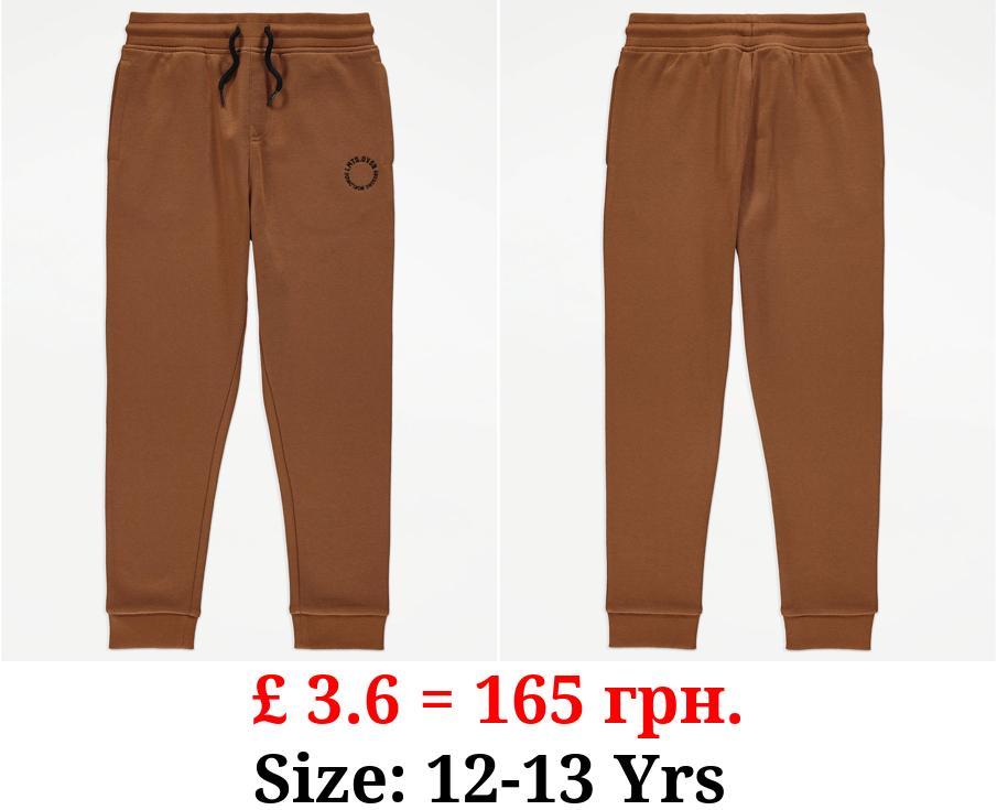Brown Limited Division Slogan Joggers