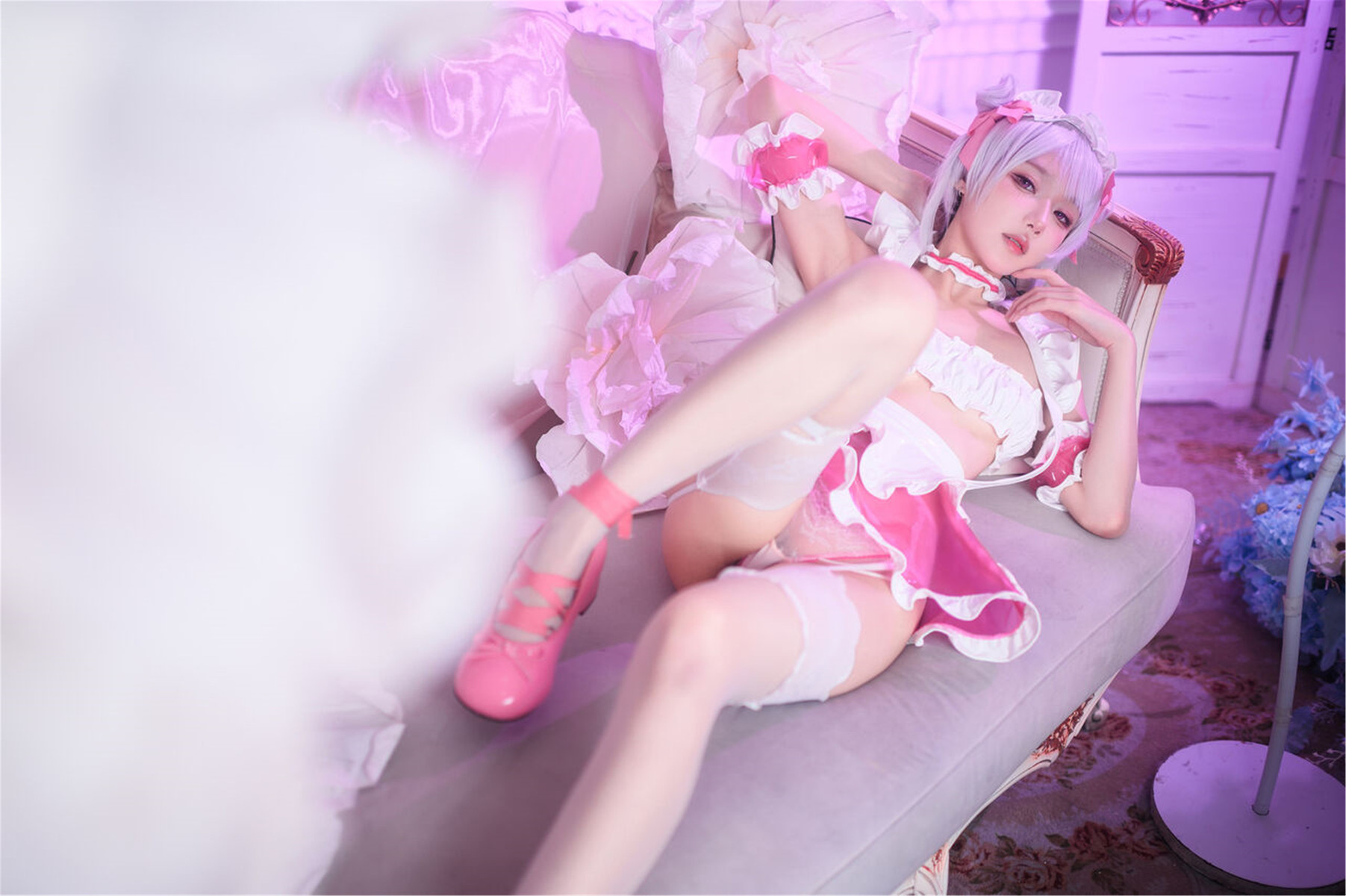 Cosplay 阿包也是兔娘 七夕粉粉女仆 48