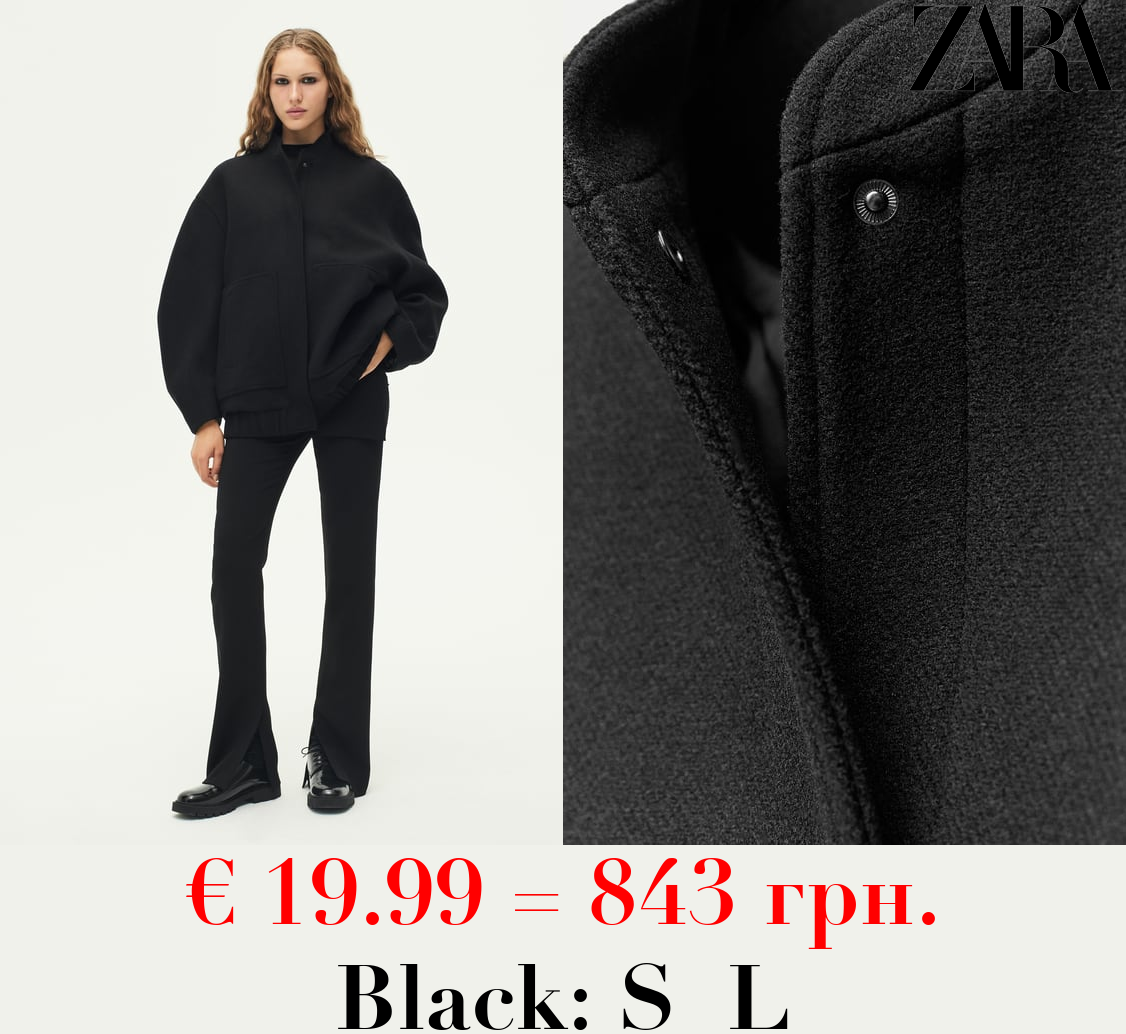 ZW COLLECTION WOOL BLEND BOMBER JACKET