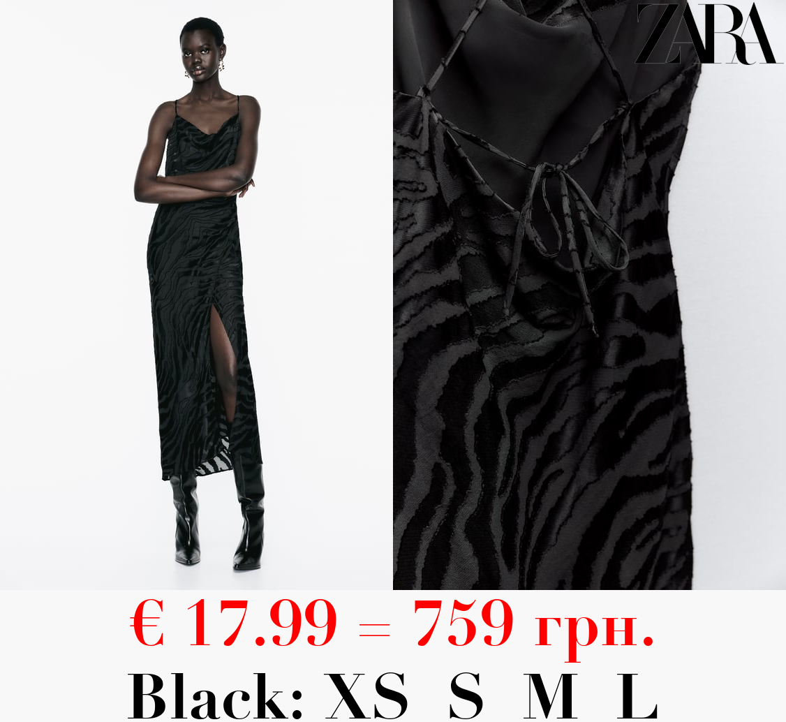 ANIMAL JACQUARD MIDI SLIP DRESS