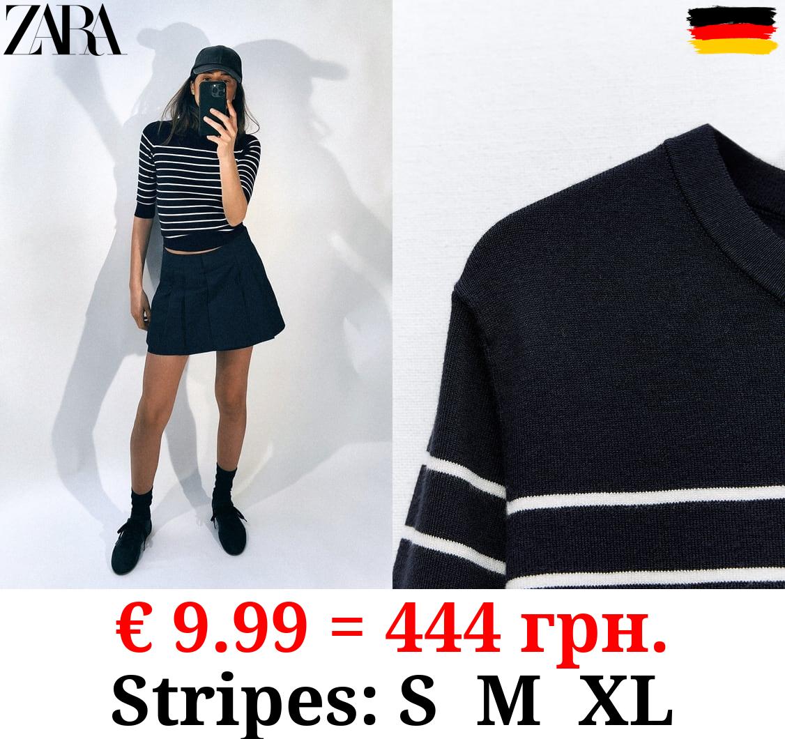 PLAIN 3/4 SLEEVE KNIT SWEATER