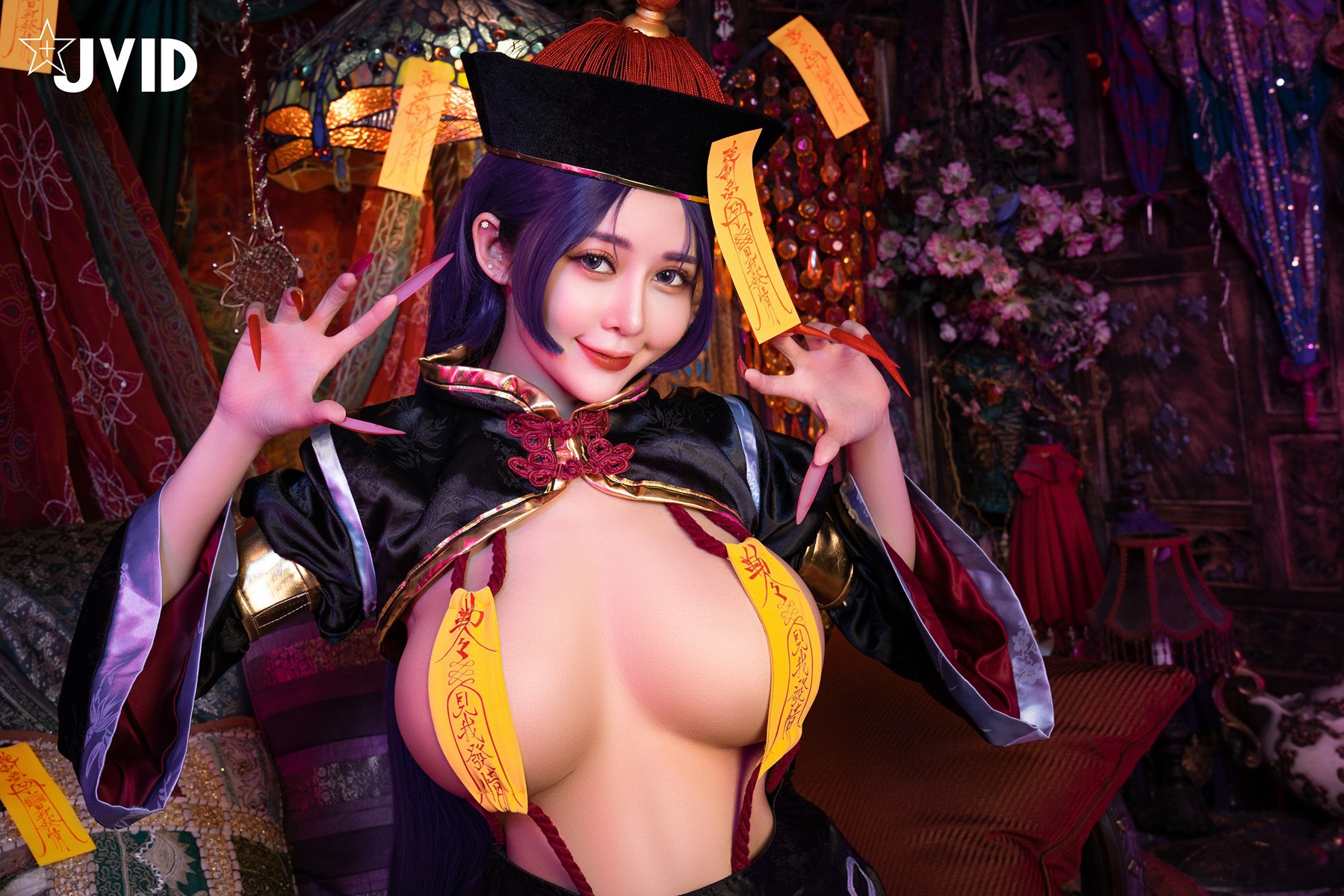 菰蒲風動縱斜影，殭屍奶光《安希》膣得液滿！見我發情——香希趕屍霊幻道士 X 最胸妖怪キョンシー Zombie sex folklore Set.01 40