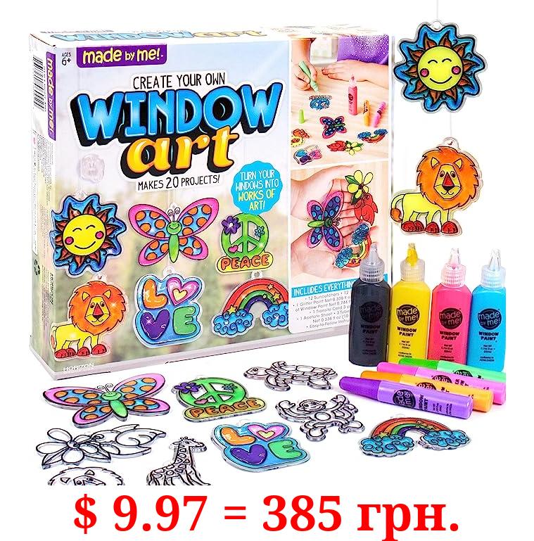 Made By Me Create Your Own Window Art, Paint Your Own DIY Suncatchers, Fun Staycation Activity or Birthday Party Idea, Arts and Craft Kits for Kids Ages 6, 7, 8, 9