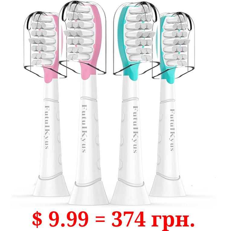 Kids Replacement Heads for Philips Sonicare: 7+ Child Soft Electric Toothbrush Standard Children Brush Head for Boy Girl, Pink & Blue 4 Pack