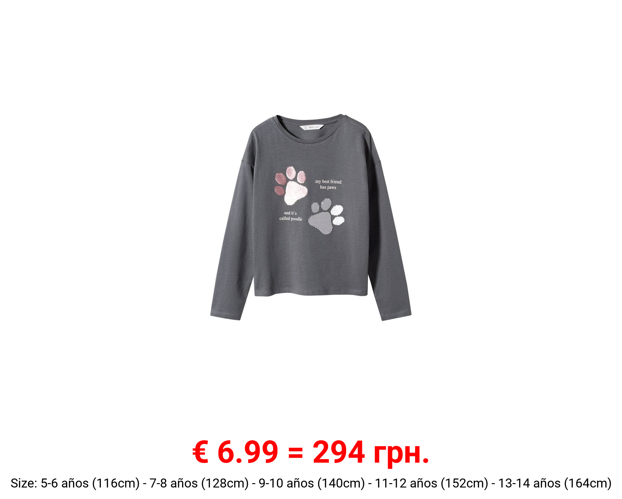 Camiseta estampado lentejuelas