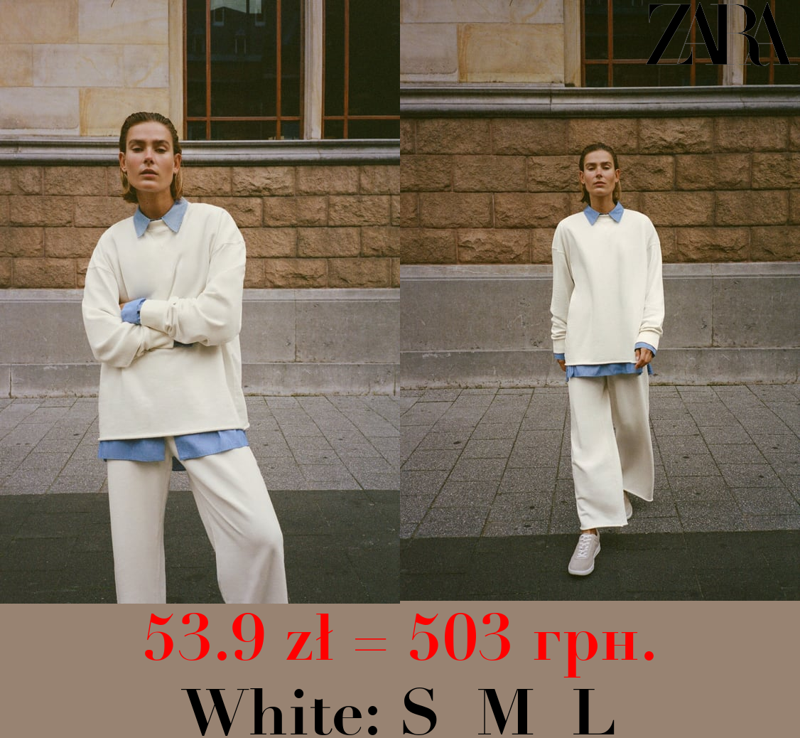 FADED-EFFECT PLUSH SWEATSHIRT