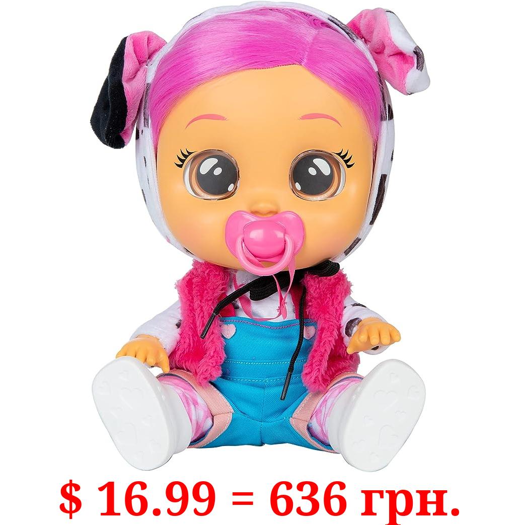 Cry Babies Dressy Dotty - 12" Baby Doll | Blue Overalls, Dalmatian Themed Hoodie with Animal Ears, Amazon Exclusive