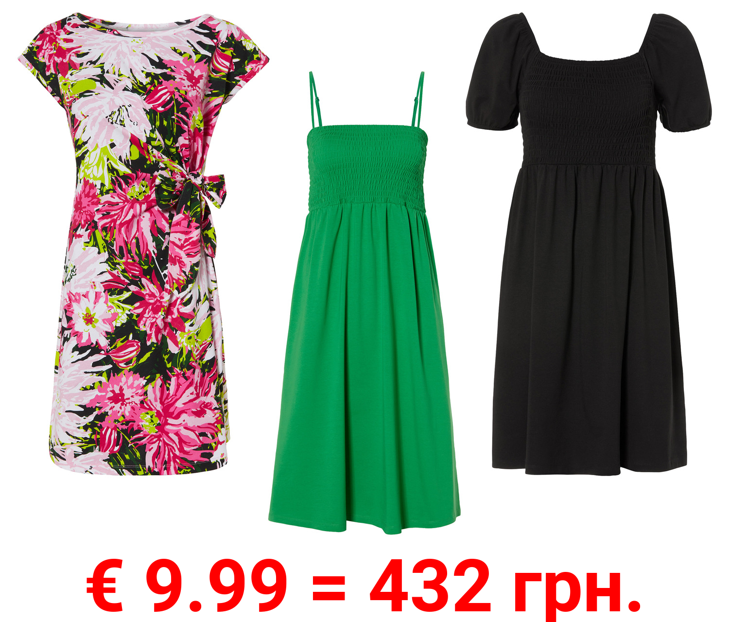 esmara® Damen Kleid, hoher Baumwollanteil