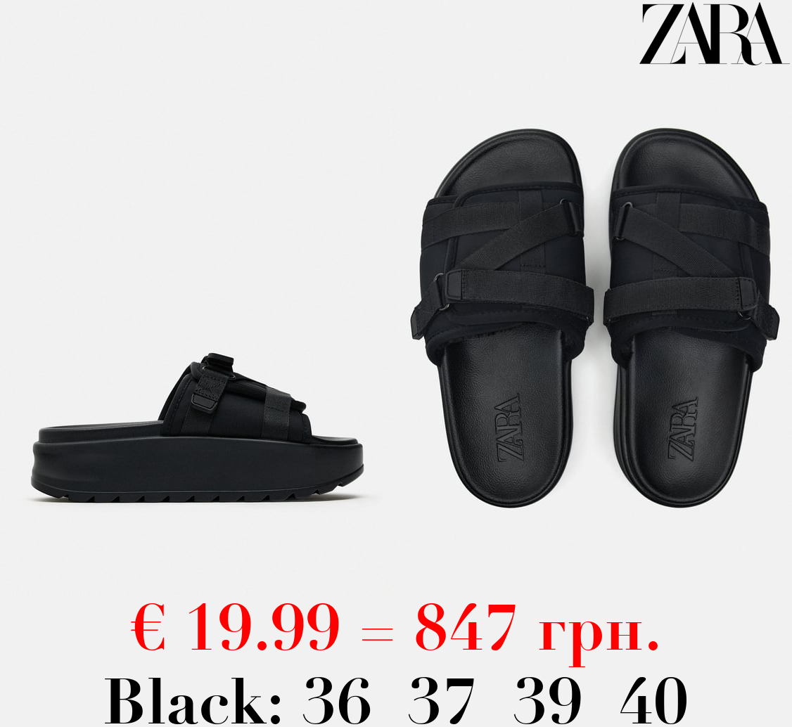 FLATFORM FAUX FUR SANDALS