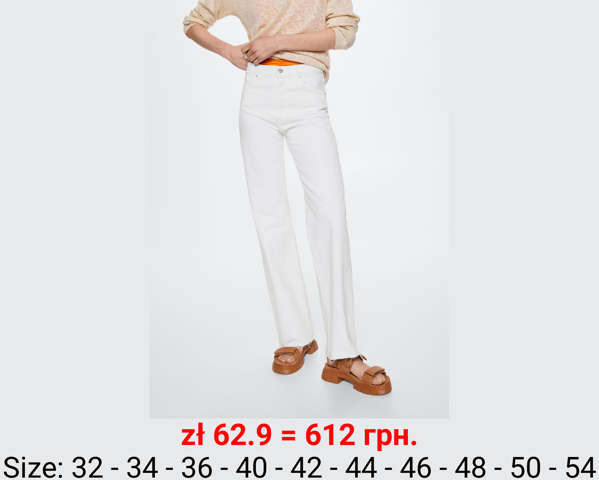 Jeans wideleg tiro alto