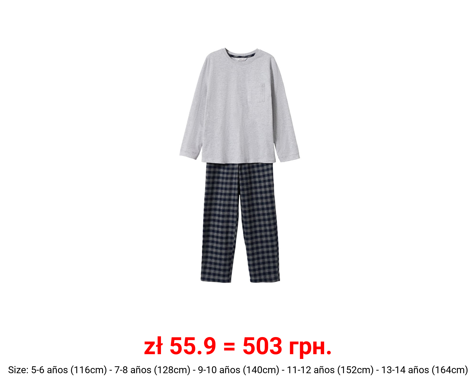 Pijama largo cuadros