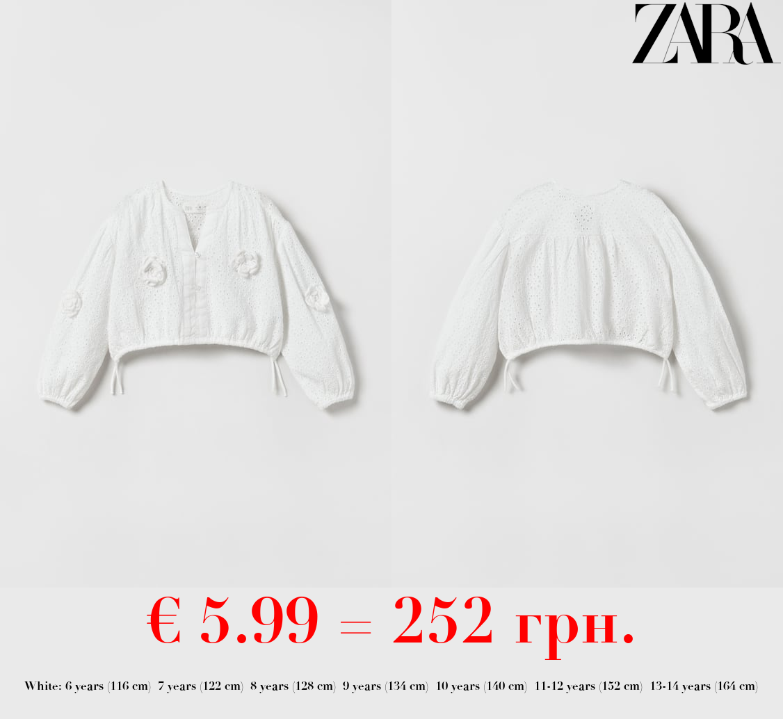 EMBROIDERED BLOUSE WITH CROCHET DETAIL