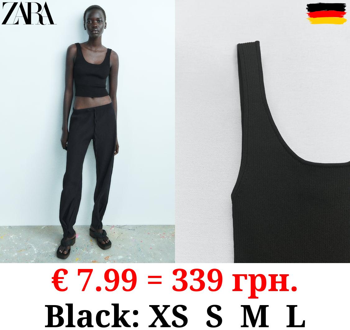 RIBBED KNIT CROP TOP