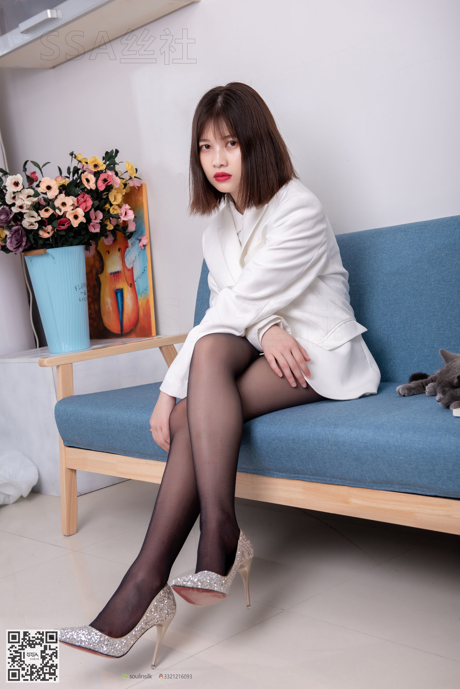 [SSA丝社]超清写真_No.119_腿模穗子_白色西装-写真图集共145P 2