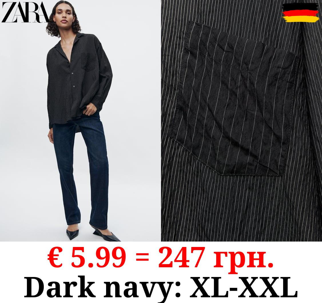 ZW COLLECTION STRIPED CREASED SHIRT