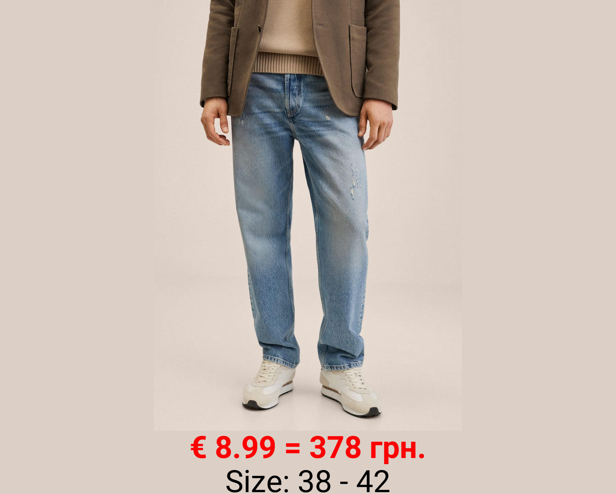 Jeans straight-fit rotos 
