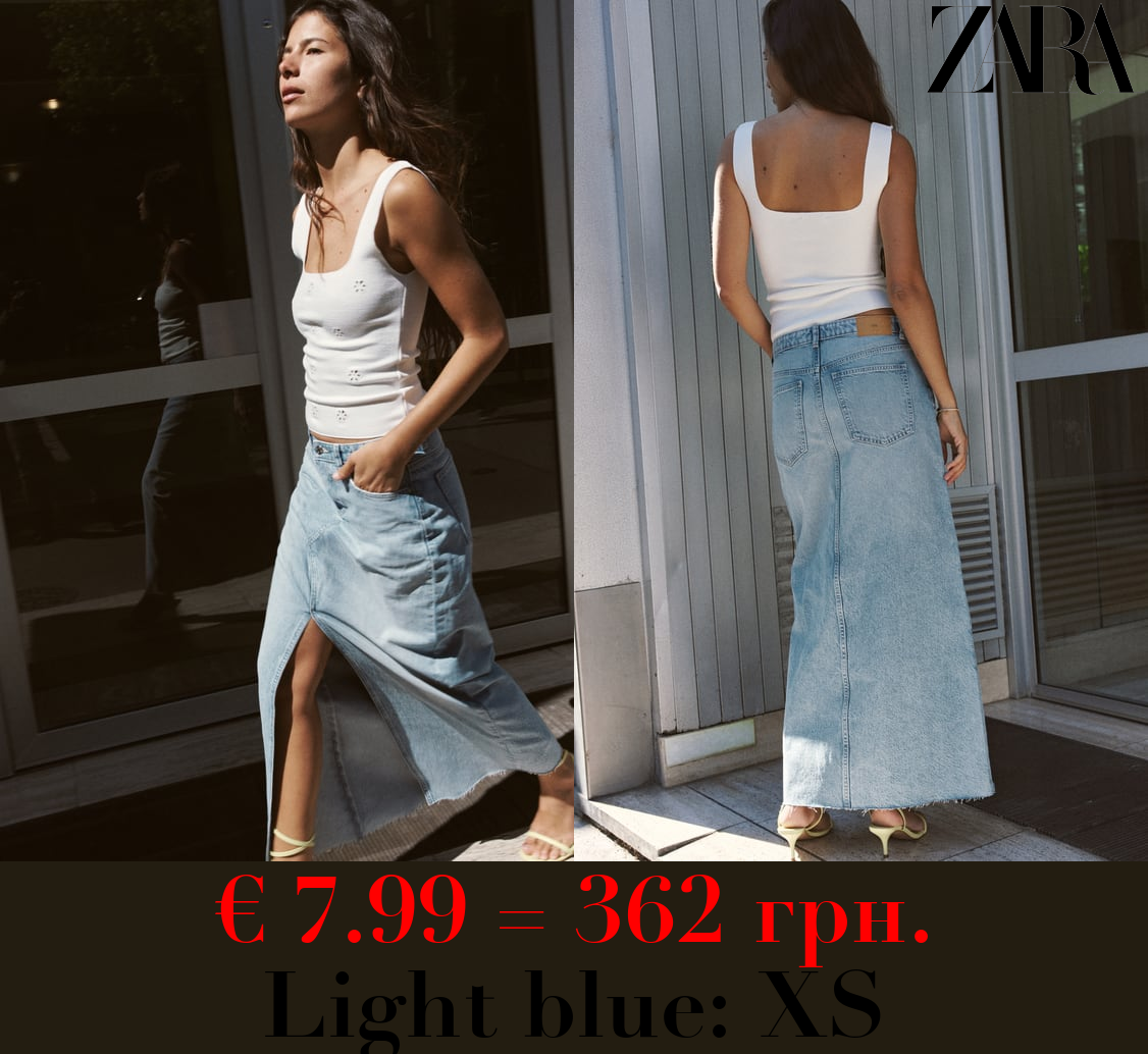 Z1975 DENIM MIDI SKIRT WITH SLIT