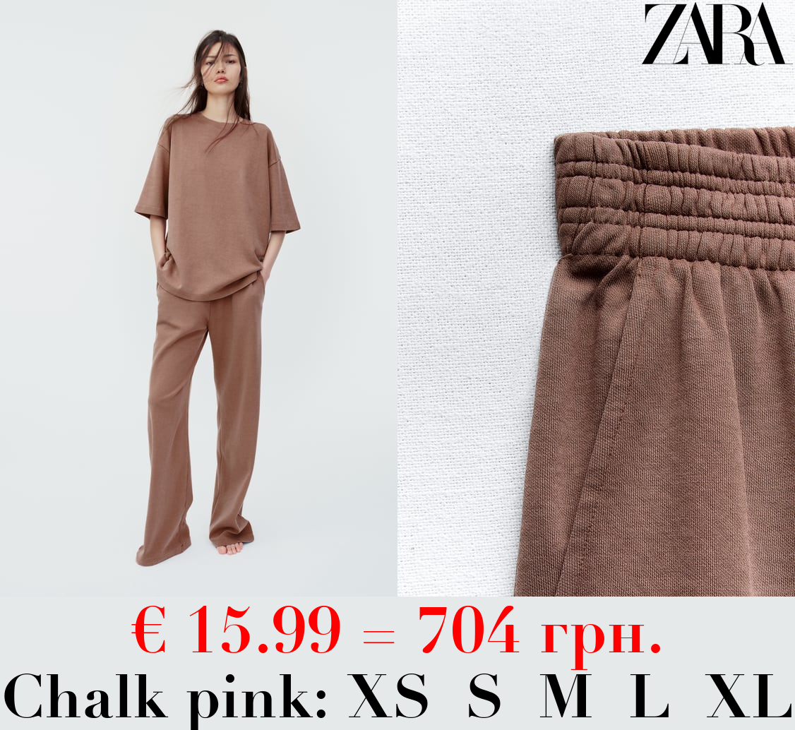 WASHED INTERLOCK TROUSERS