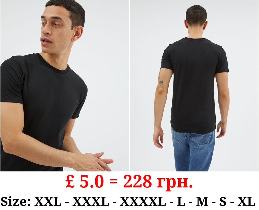 Black Plain Muscle Fit T-Shirt