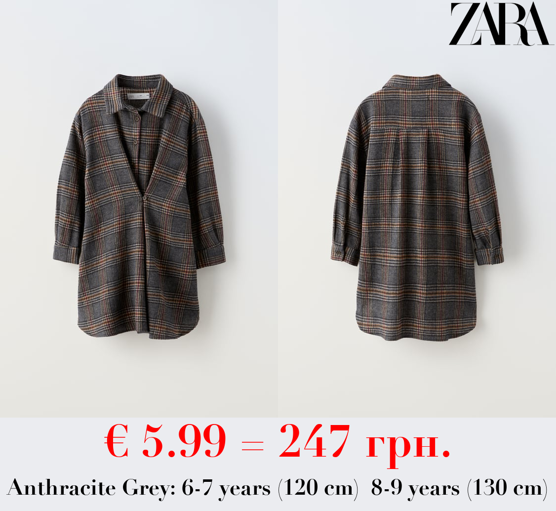 CHECKED CROSSOVER DRESS