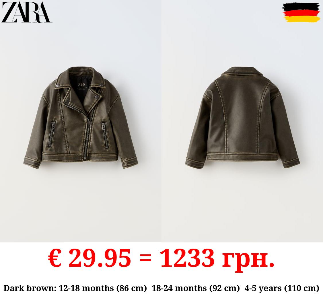 FADED-EFFECT BIKER JACKET