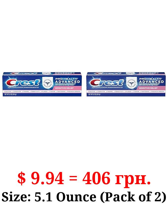 Crest Pro-Health Advanced Sensitive & Enamel Shield Toothpaste, 5.1 Ounce (Pack of 2) - Packaging May Vary