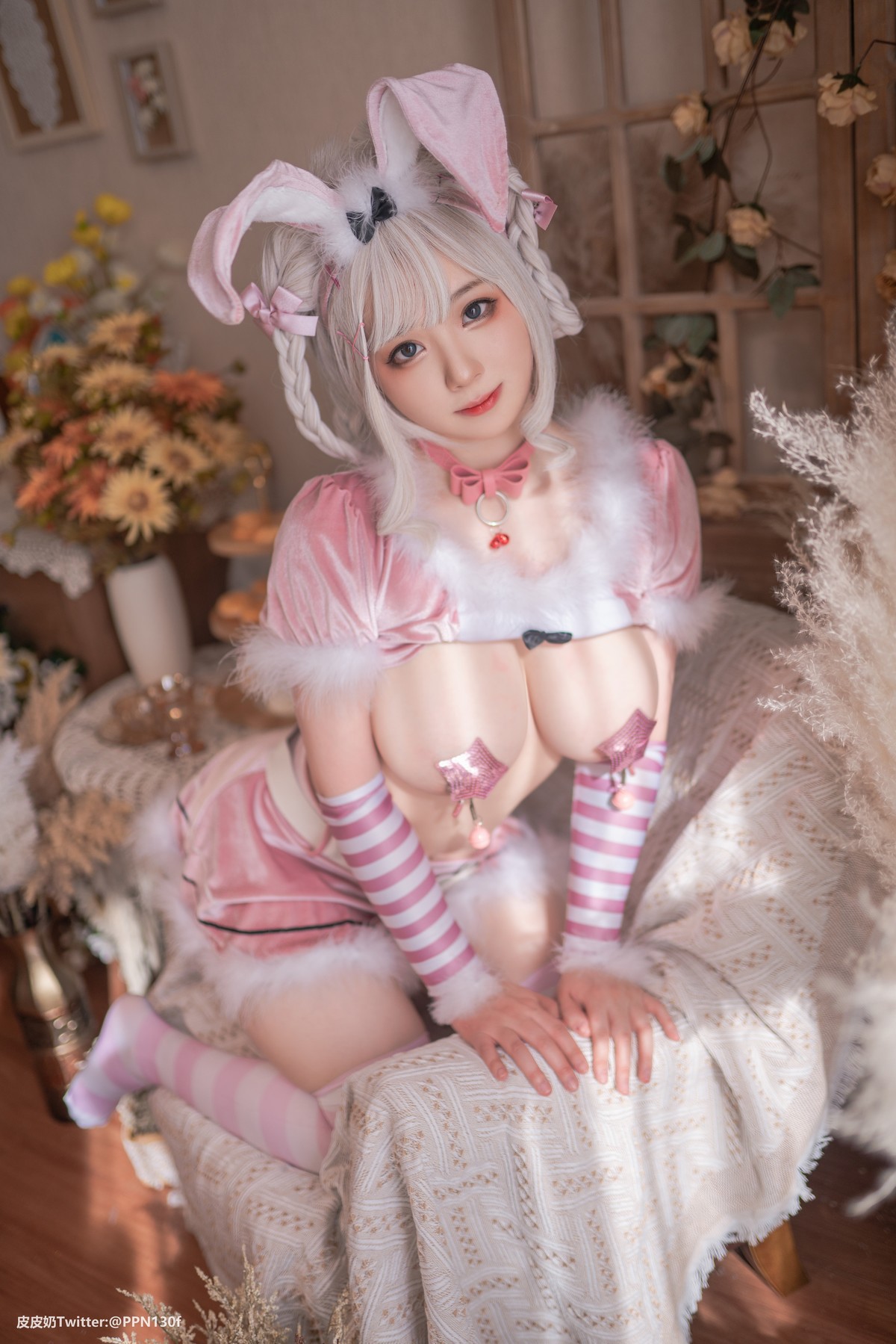 Cosplay 皮皮奶可可爱了啦 粉色兔兔 40