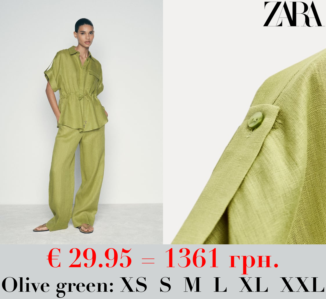 100% LINEN SAFARI PRINT SHIRT