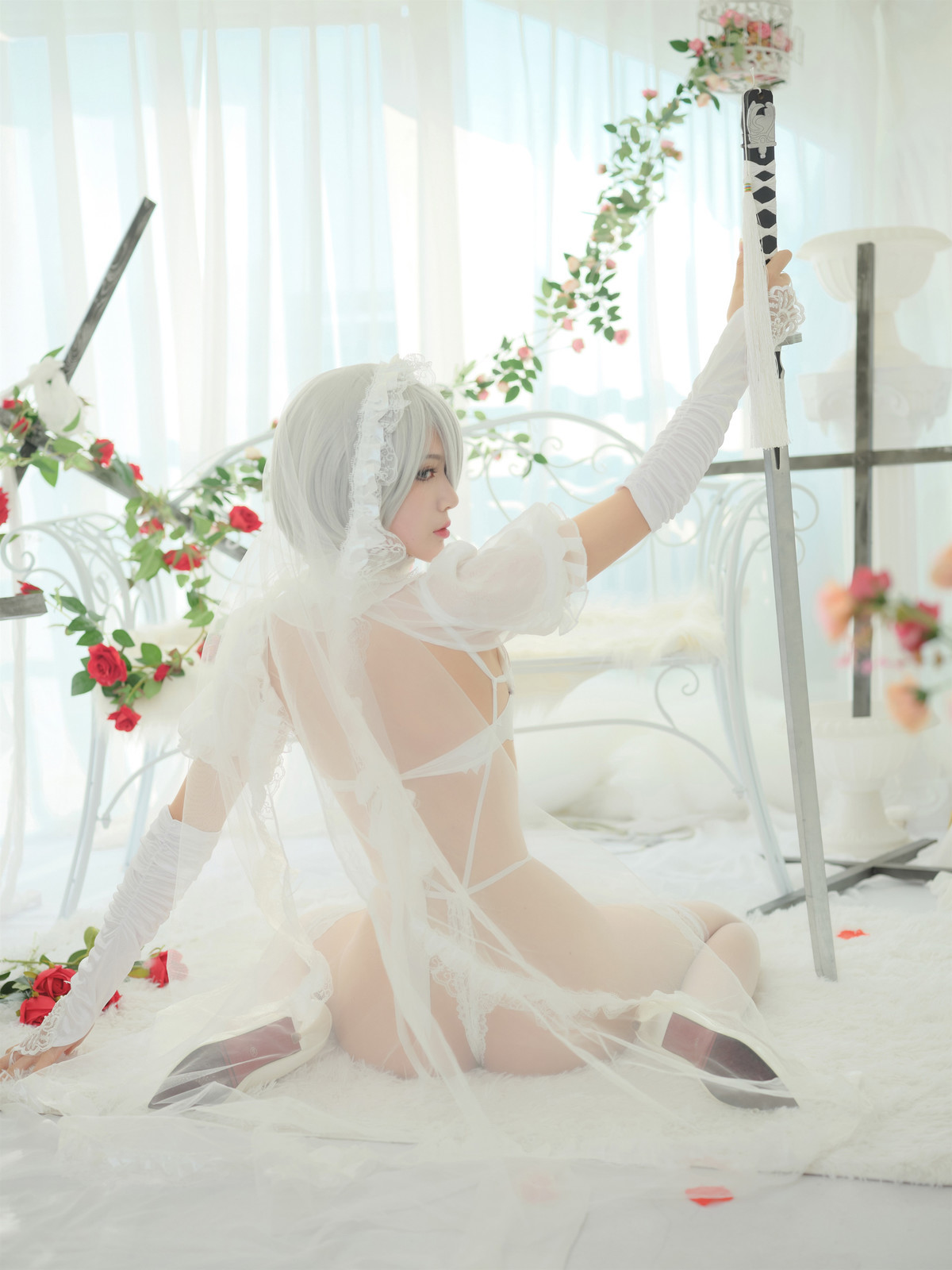Cosplay 一米八的大梨子 2B Bride 4