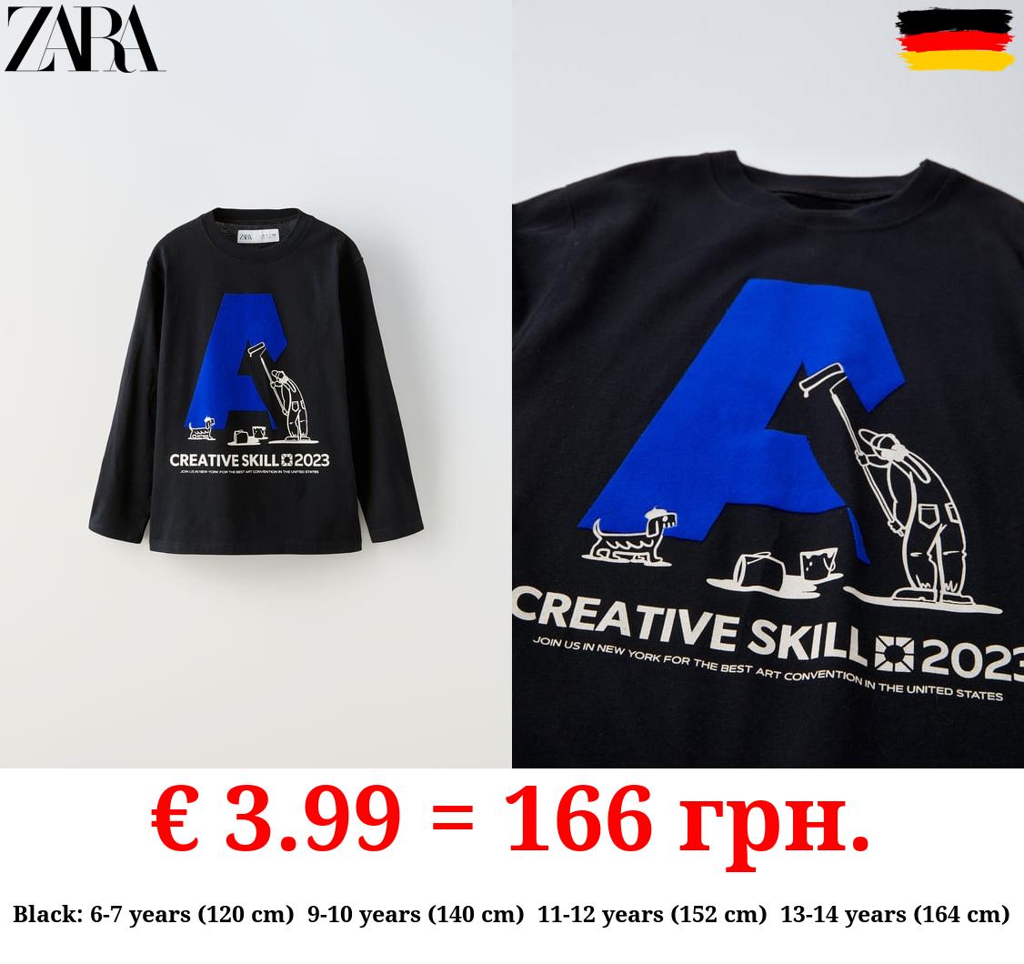 LETTER T-SHIRT WITH FLOCKING