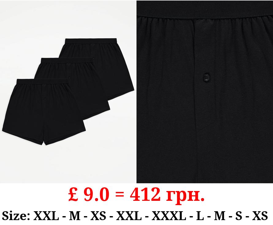 Black Loose Fit Jersey Boxers 3 Pack