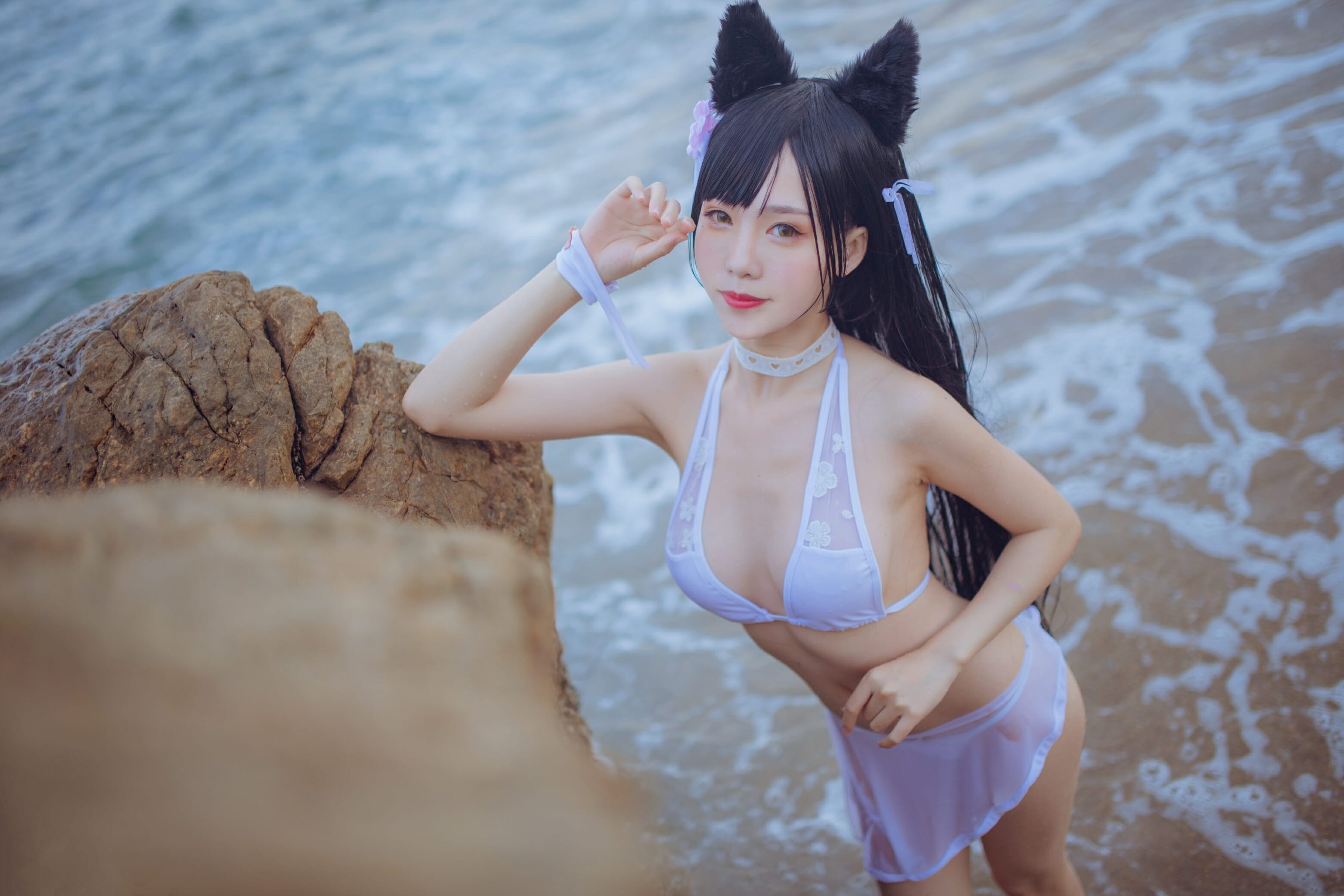抖娘利世-碧蓝航线高雄 爱宕泳装[41P] 41