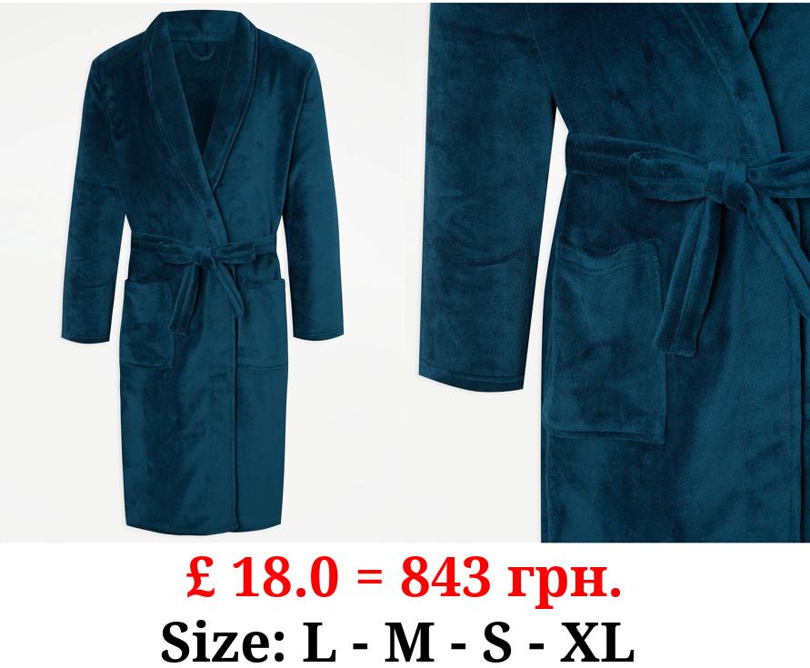 Teal Fleece Dressing Gown