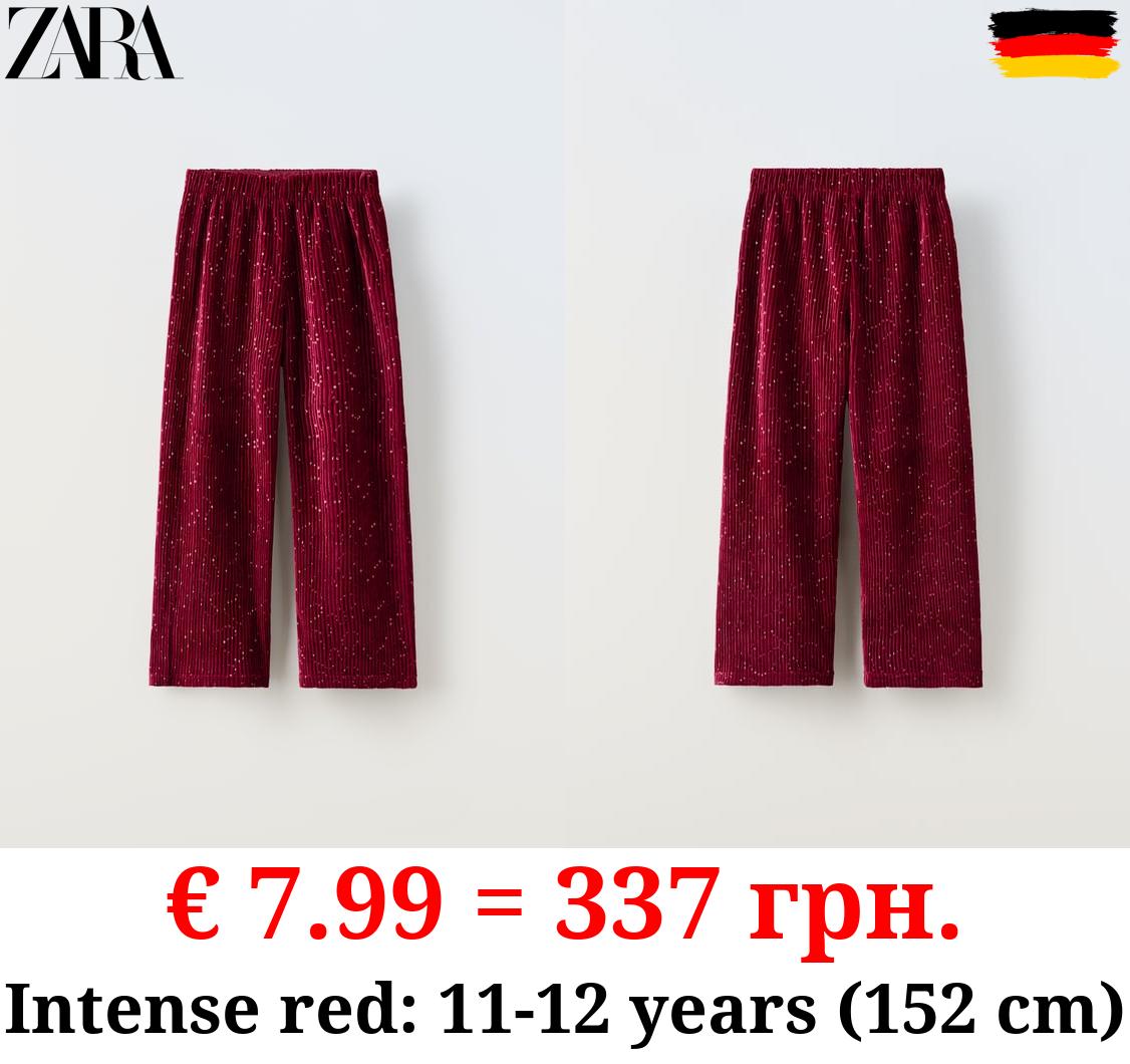 PLEATED SEQUINNED TROUSERS