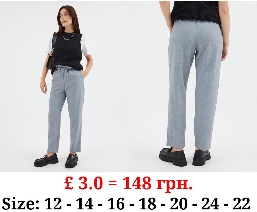 Grey Formal Tie Waist Trousers