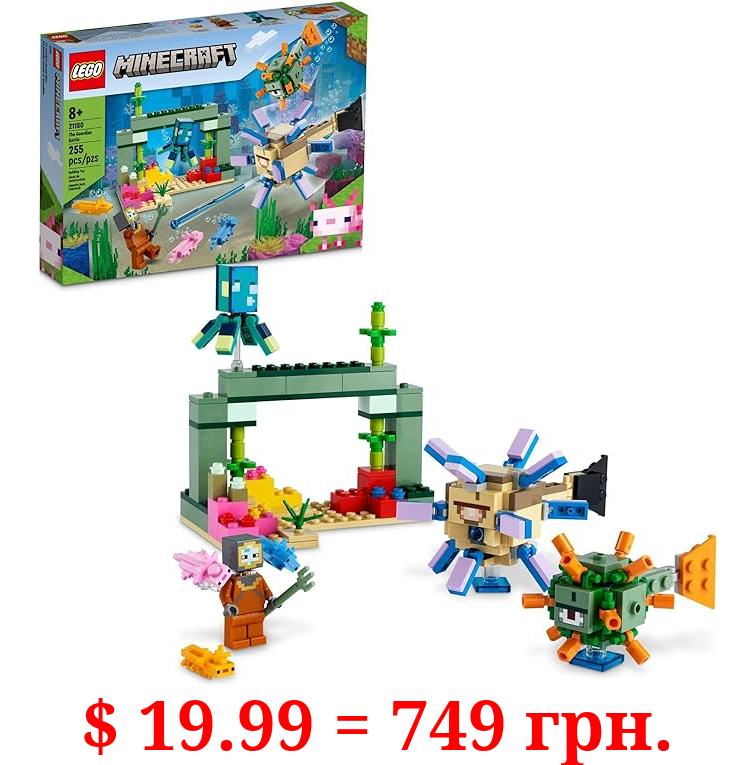 LEGO Minecraft The Guardian Battle Toy Building Set 21180 Underwater Ocean Theme with Minecraft Mobs Figures, Build a Coral Reef, Find Hidden Treasure, Birthday Gifts Idea for Kids, Boys, Girls Age 8+
