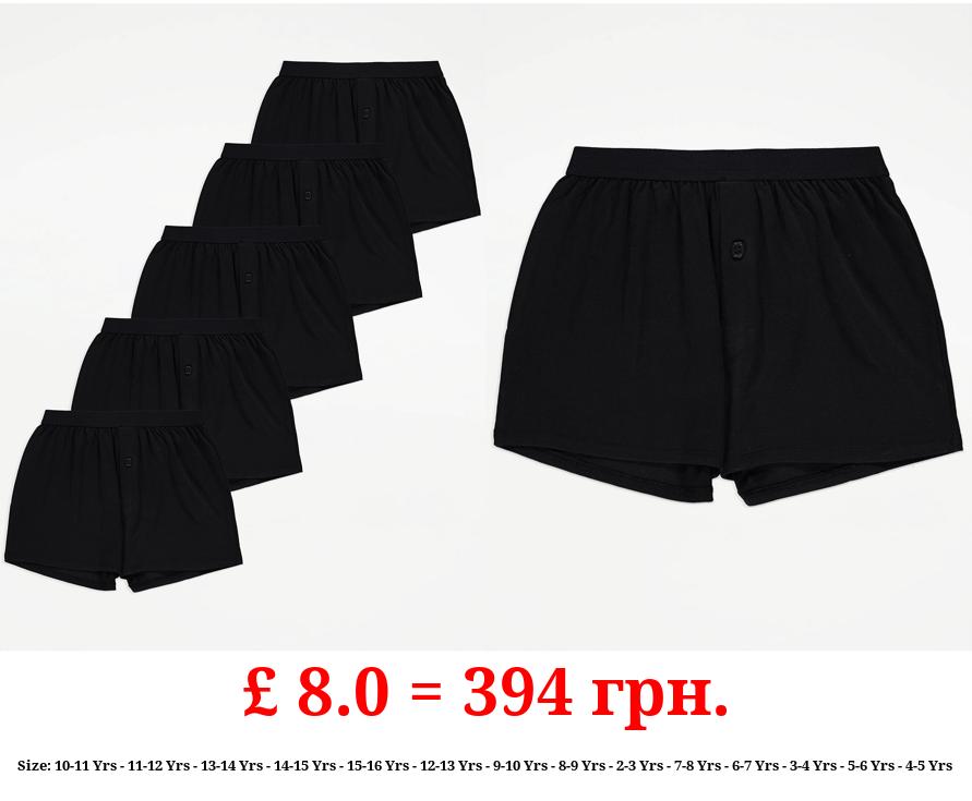 Black Jersey Boxers 5 Pack