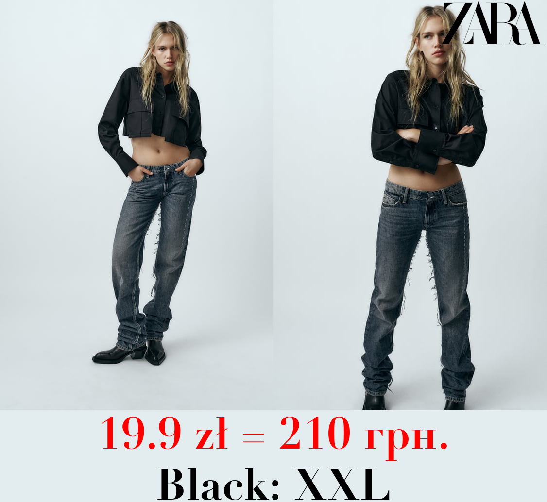 GABARDINE FABRIC CROPPED SHIRT