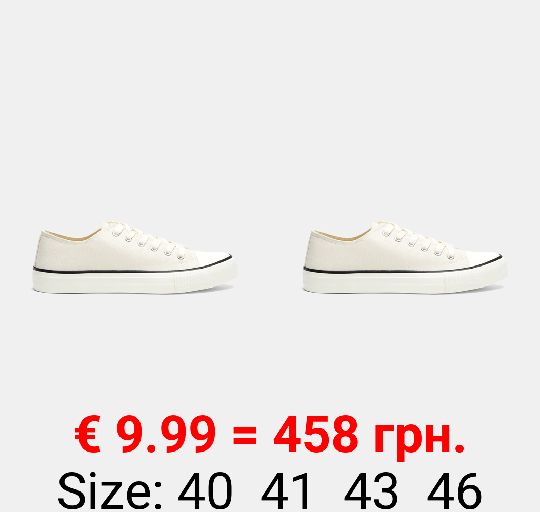 Fabric sneakers with toecap