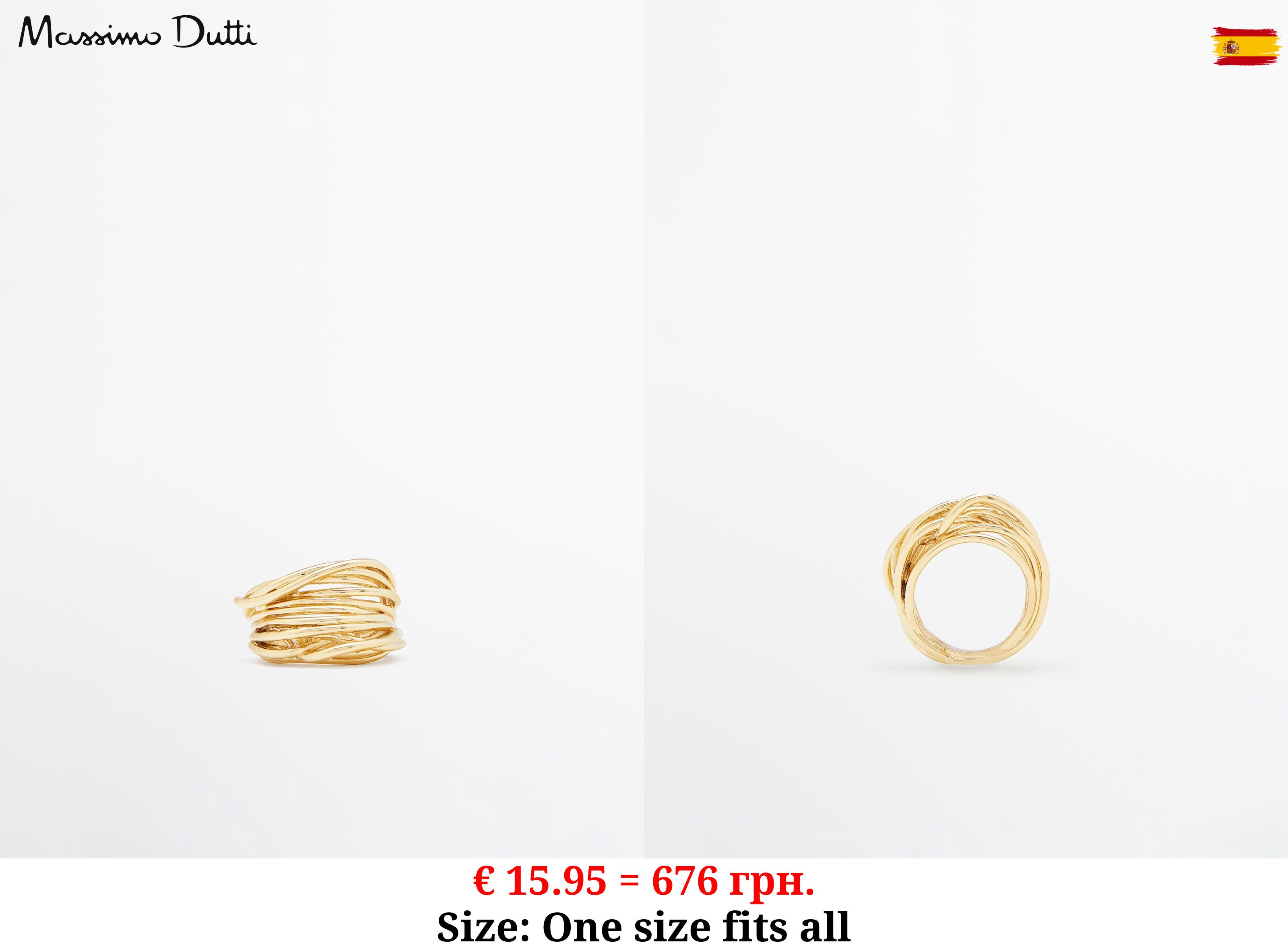 Wrapped textured wire-design ring GOLDEN