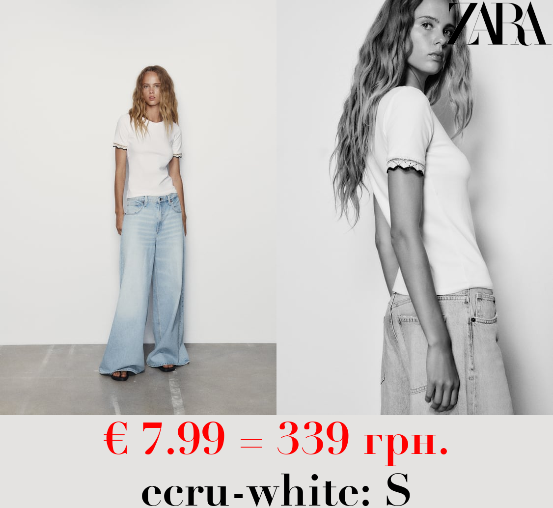 EMBELLISHED TRIM T-SHIRT