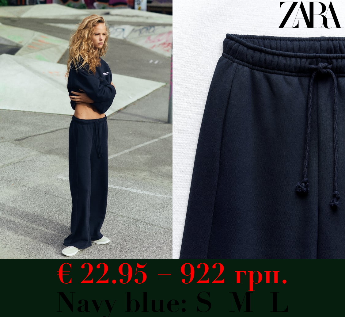 STRAIGHT-LEG PLUSH TROUSERS