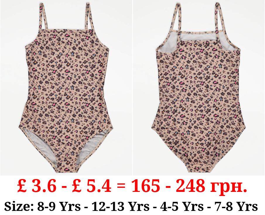 Brown Animal Print Swimsuit