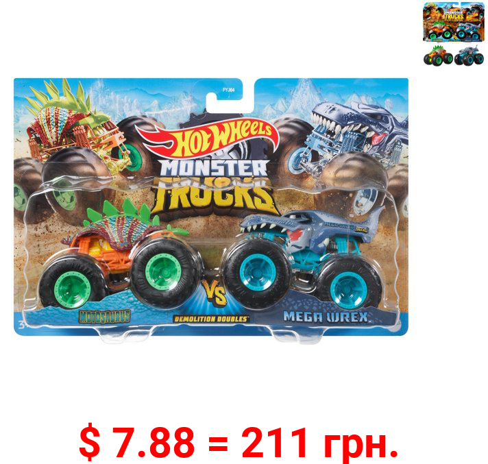 Hot Wheels Monster Trucks Demo Doubles 2 Pack (Styles May Vary)