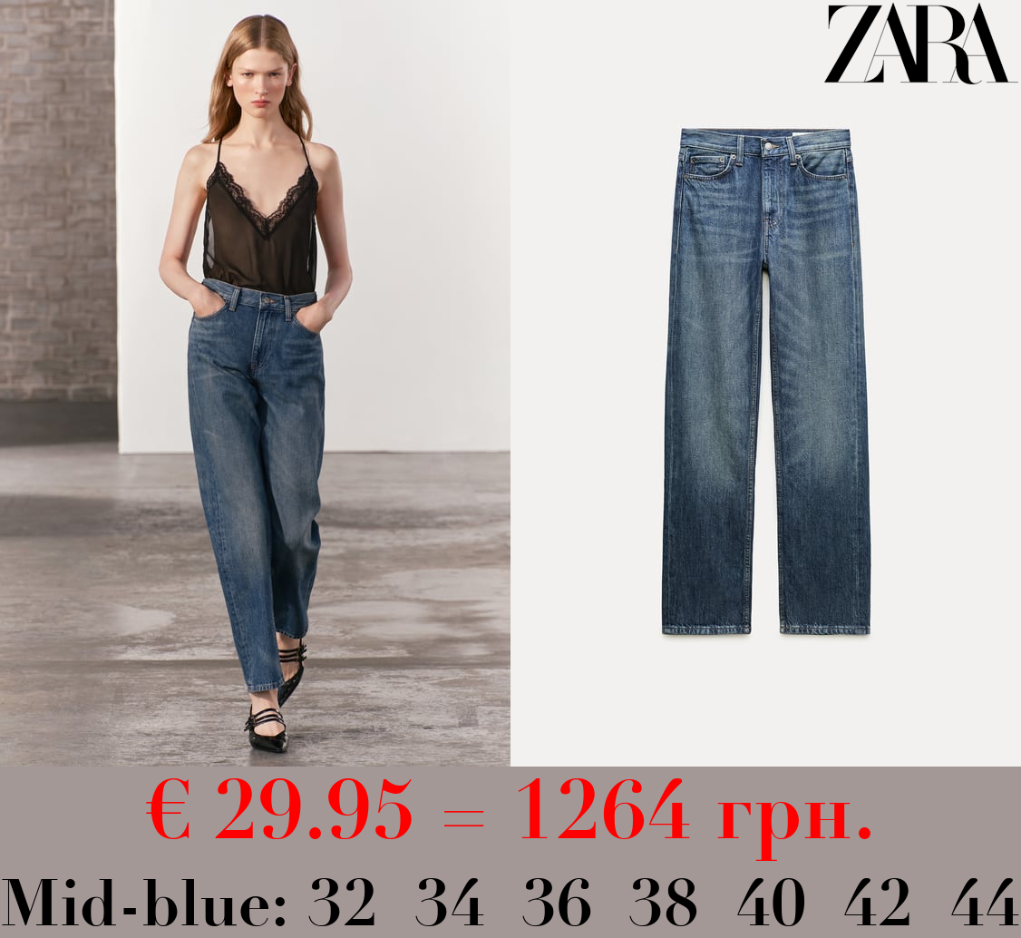 ZW COLLECTION STRAIGHT-LEG MID-RISE JEANS